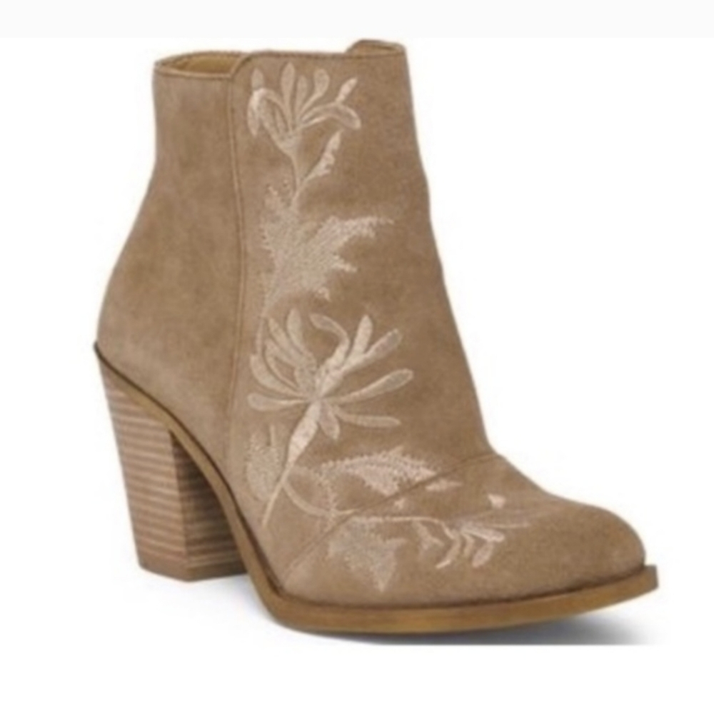 Lucky Brand ELENOR 2 Floral Embroidered Leather Booties